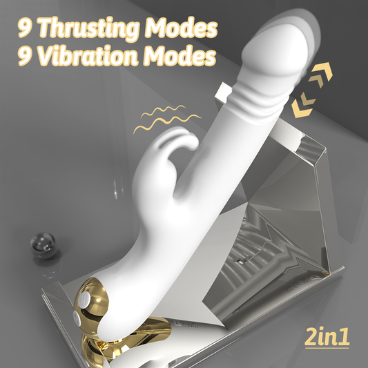 Rabbit vibrator push vagina white g-spot clitoral stimulator